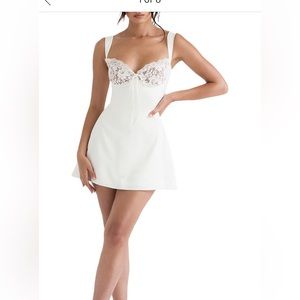 House of CB Adriana Lace Inset Satin Minidress